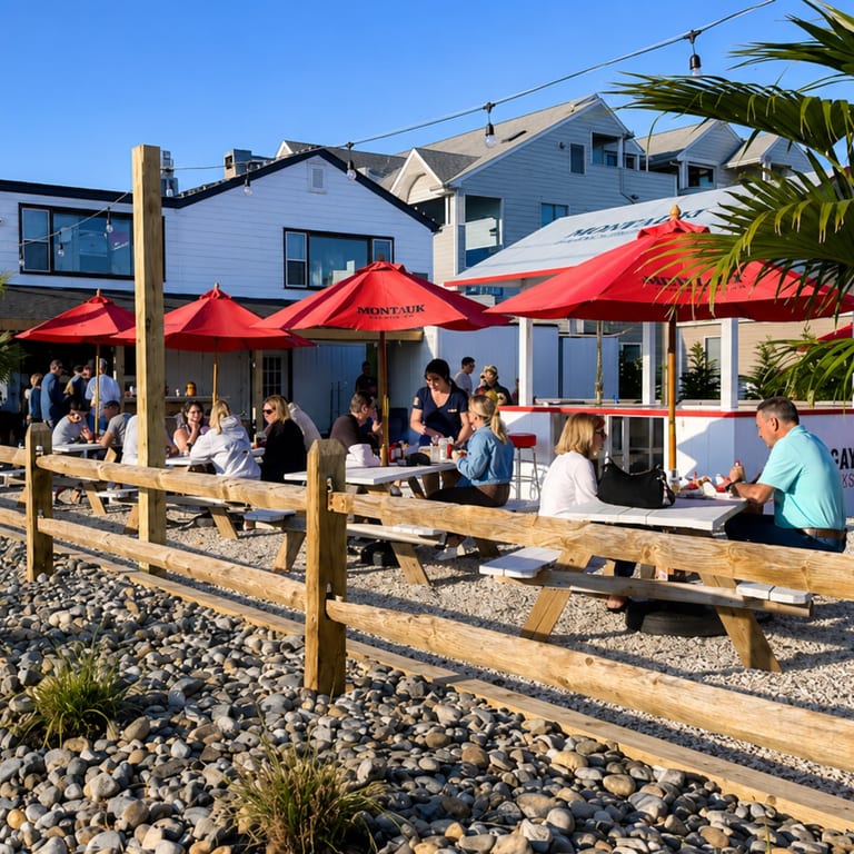 Trade the Beach Chair for a Waterfront Table